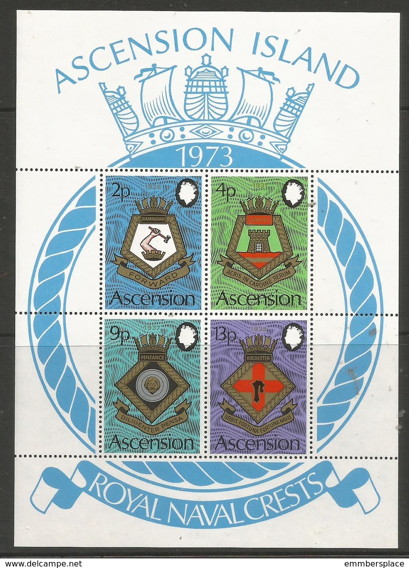 Ascension - 1971 Naval Crests (series 3) S/sheet MNH **     SG MS153   Sc 155a - Ascension