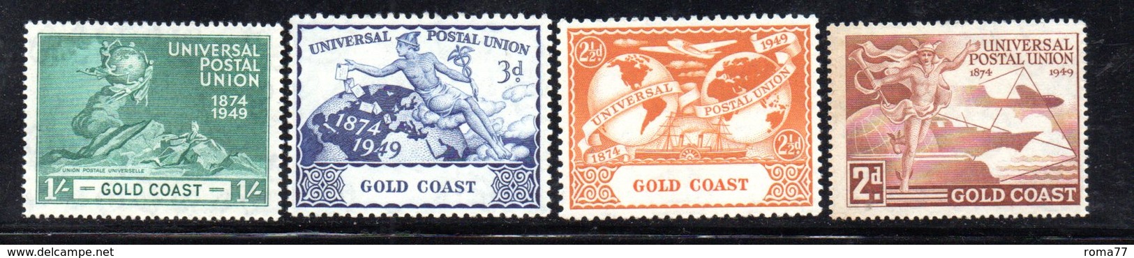 263 - GOLD COAST COSTA D'ORO  1949 , La Serie UPU INTEGRA  ***  MNH (2380A) . - Costa De Oro (...-1957)