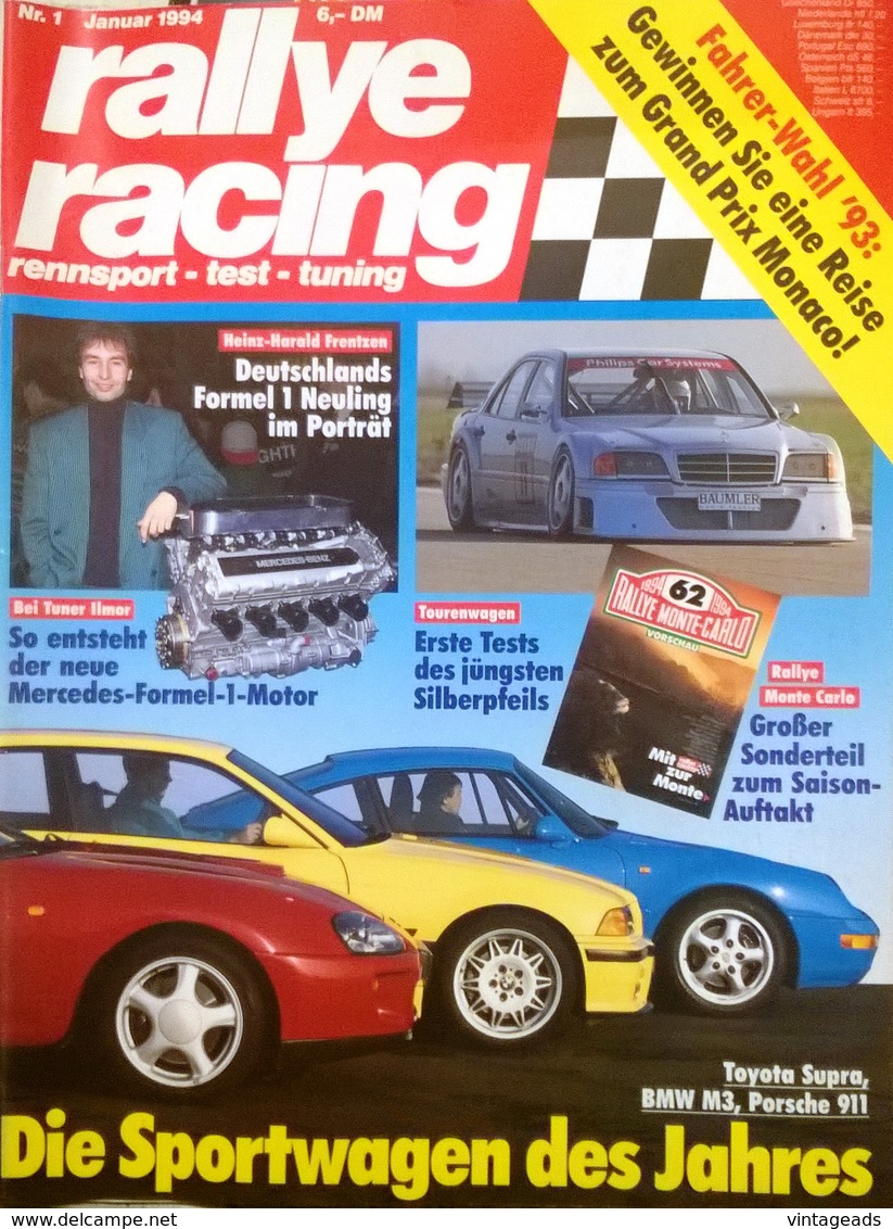CA147 Autozeitschrift Rallye Racing, Nr. 1/1994, Porsche 911, Neuwertig - Auto En Transport