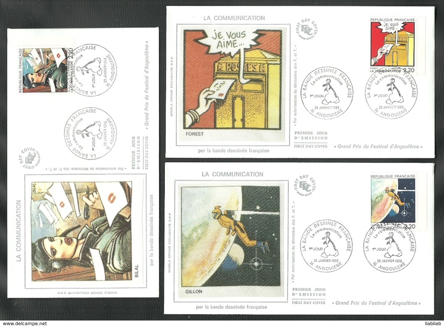 PREMIER  JOUR DU 29 JANVIER 1988-  10 ENVELOPPES  LA COMMUNICATION - 1980-1989