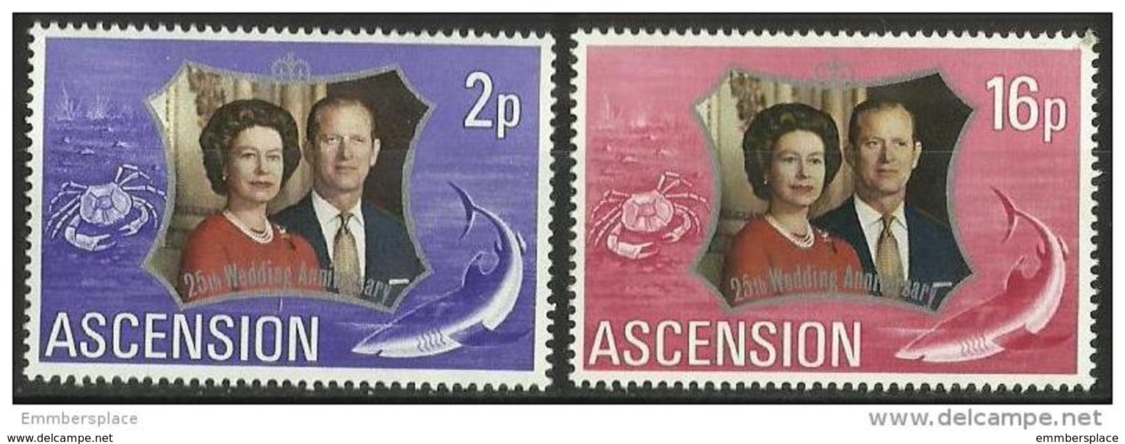 Ascension - 1972 Silver Wedding MNH **     SG 164-5   Sc 164-5 - Ascension