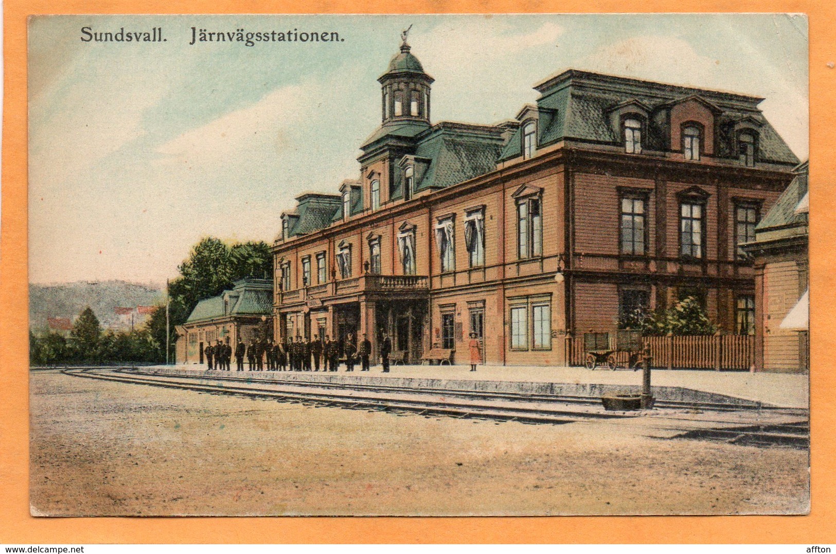 Sundsvall Railroad Station Sweden 1909 Postcard - Sweden