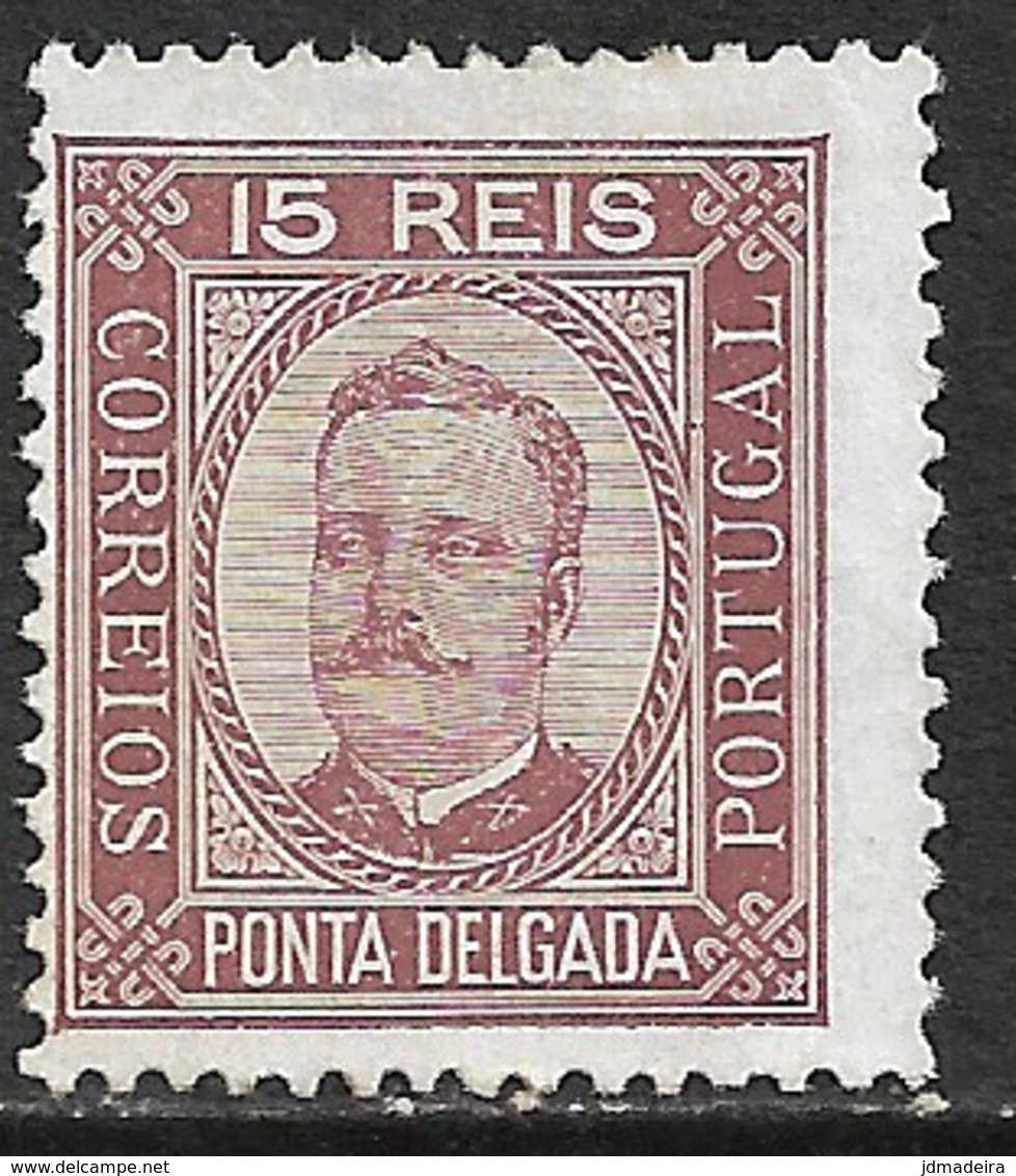 Ponta Delgada – 1892 King Carlos 15 Réis - Ponta Delgada