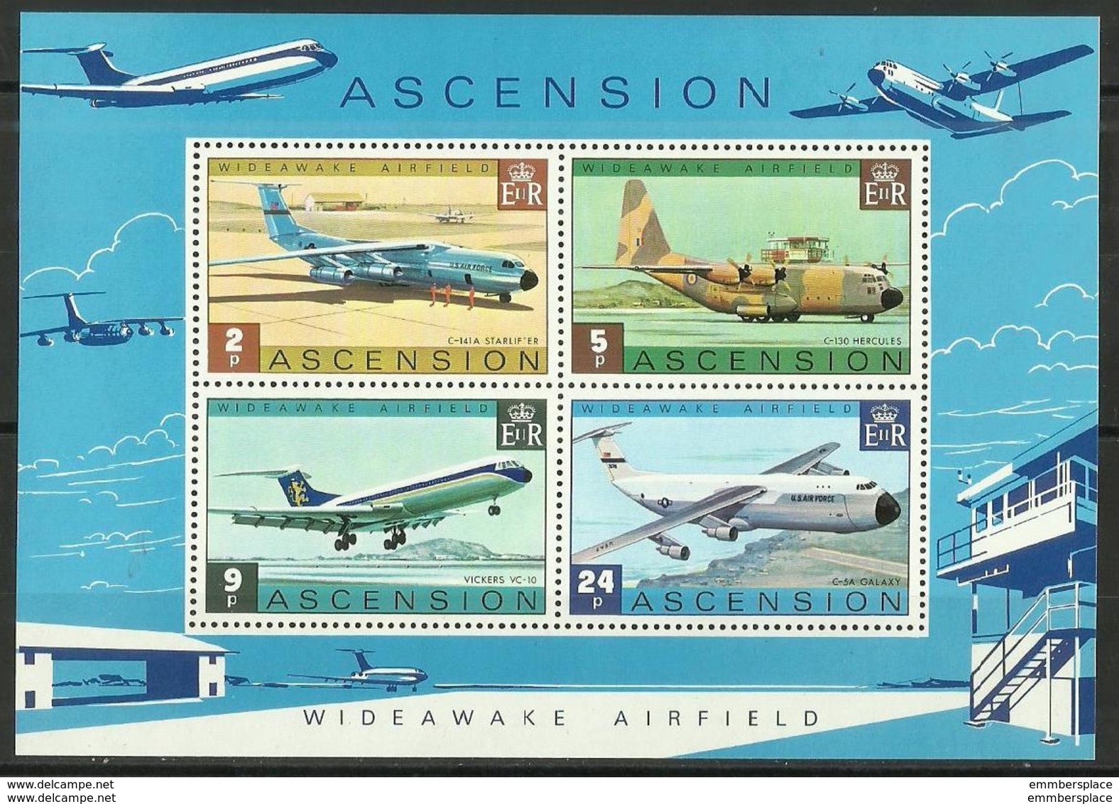 Ascension - 1975 Wideawake Airfield Airplanes S/sheet MNH **     SG MS191   Sc 188a - Ascension