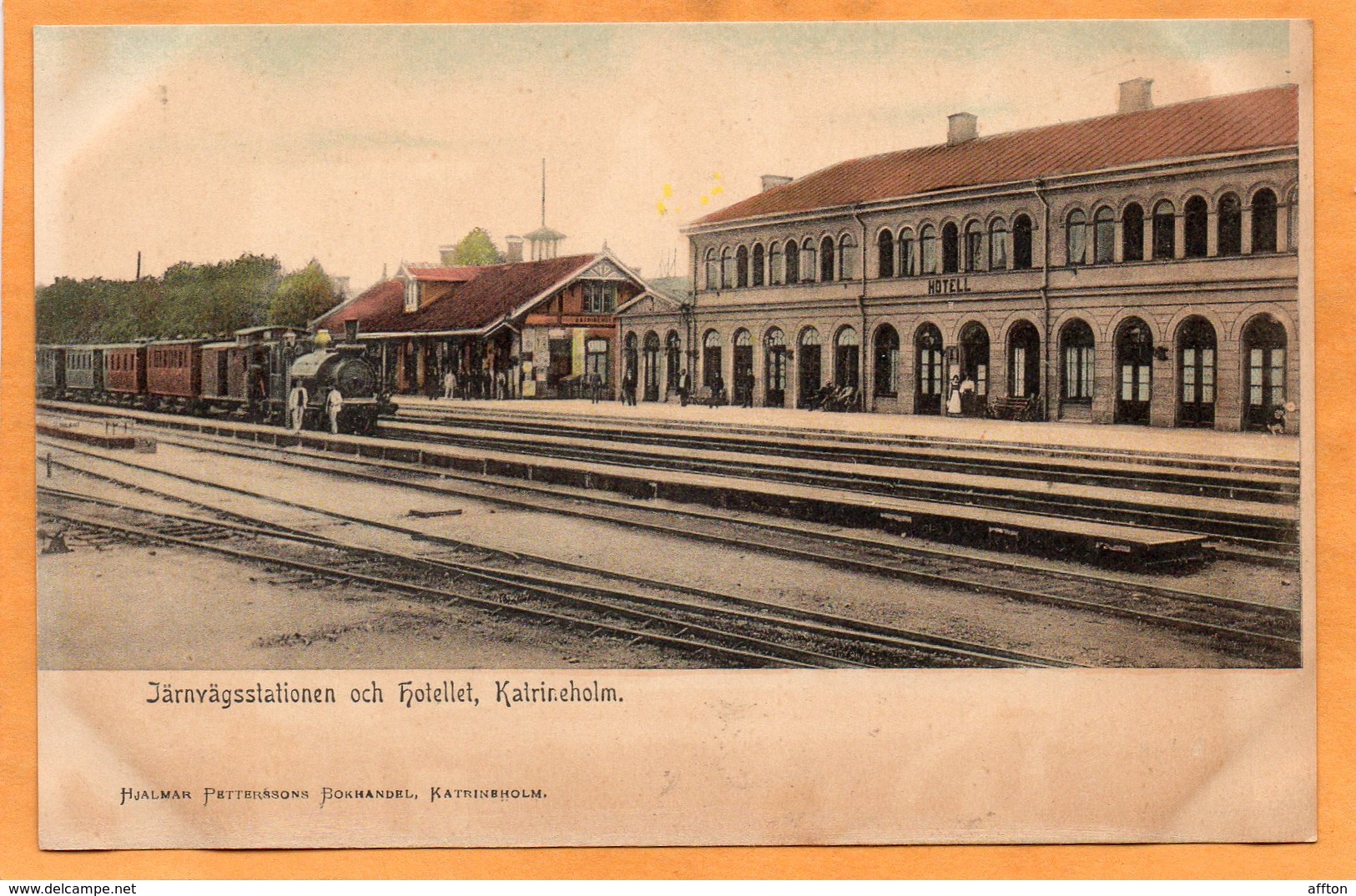 Karlineholm Katrineholm Railroad Station Sweden 1900 Postcard - Sweden