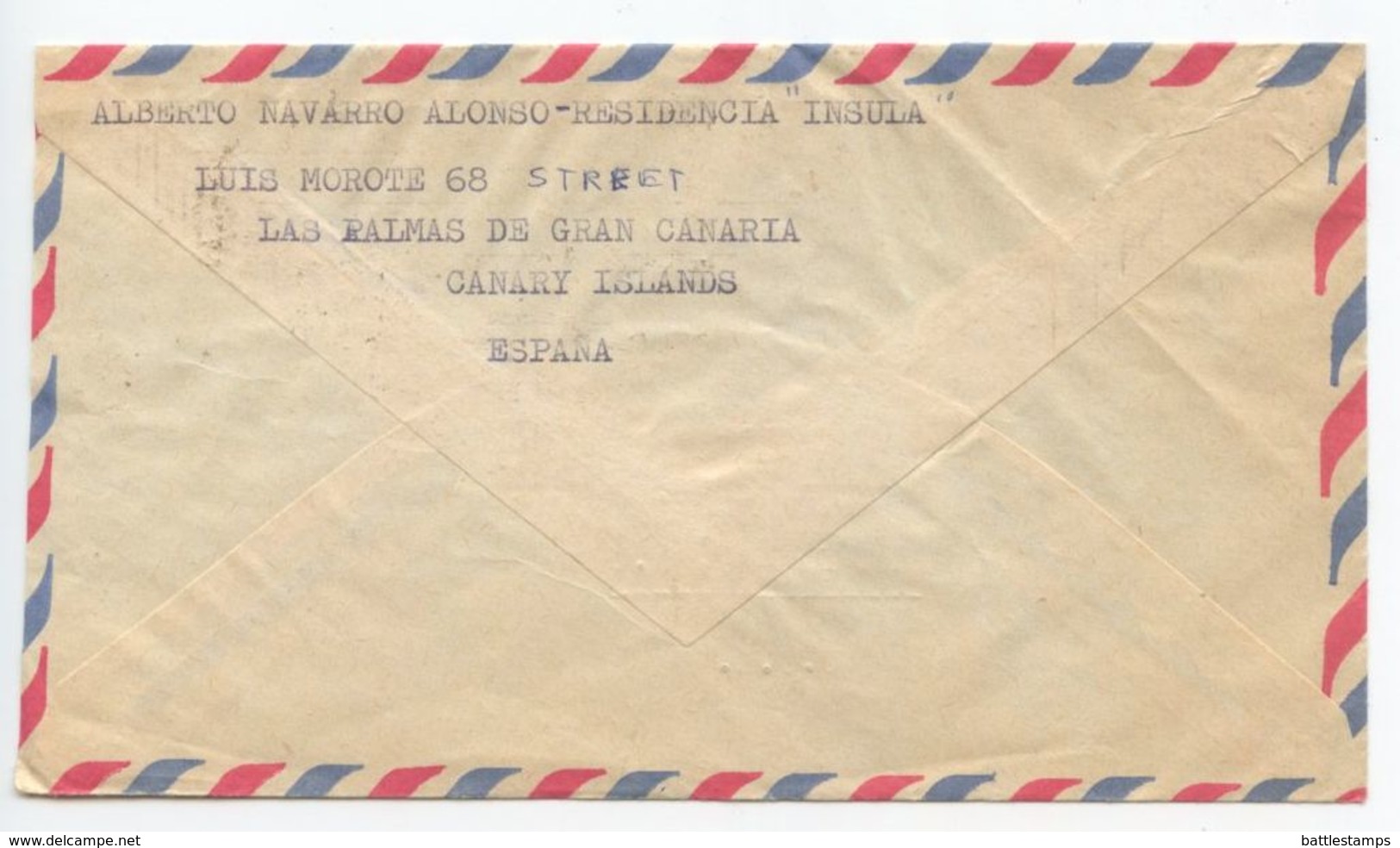 Spain 1964 Airmail Cover Agencia P. Urbana, Schaman, Las Palmas, Canary Islands - Covers & Documents