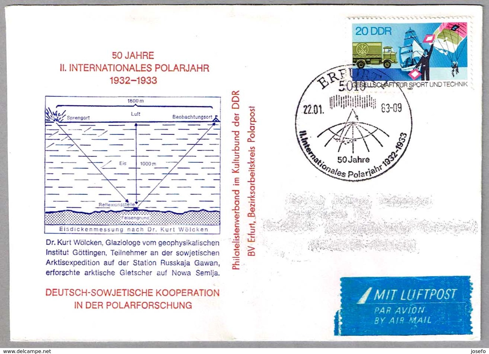 50 Años II AÑO POLAR INTERNACIONAL. Erfurt 1983 - Año Polar Internacional