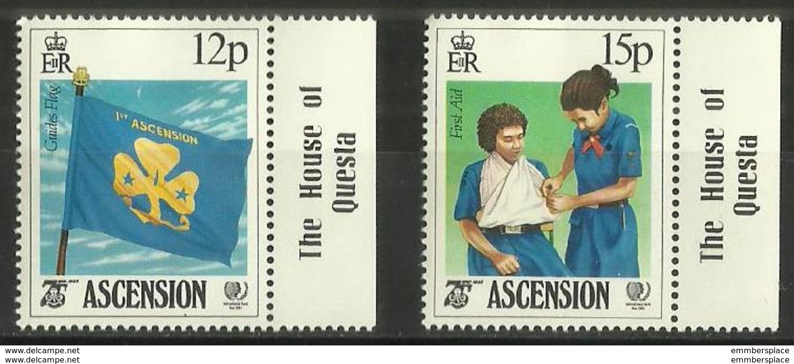 Ascension - 1985 Girl Guides 2 Values With Inverted Watermark MNH **     SG      Sc 377-8INV - Ascension