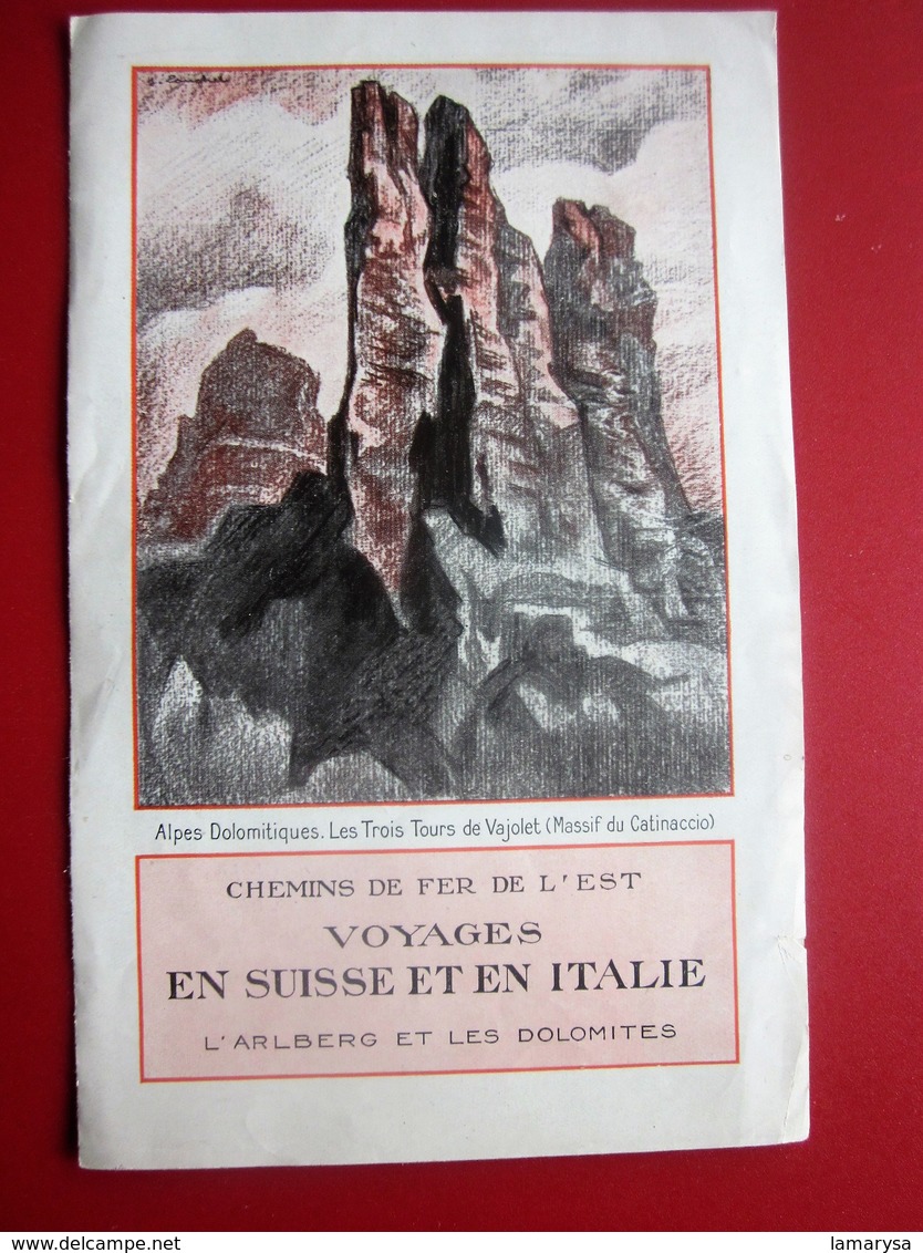 1927 CHEMINS DE FER DE L'EST SUISSE ITALIE Plans De Réseaux-Schéma De Ligne-Dépliant Touristique-OLD Tourist Brochure - Europe