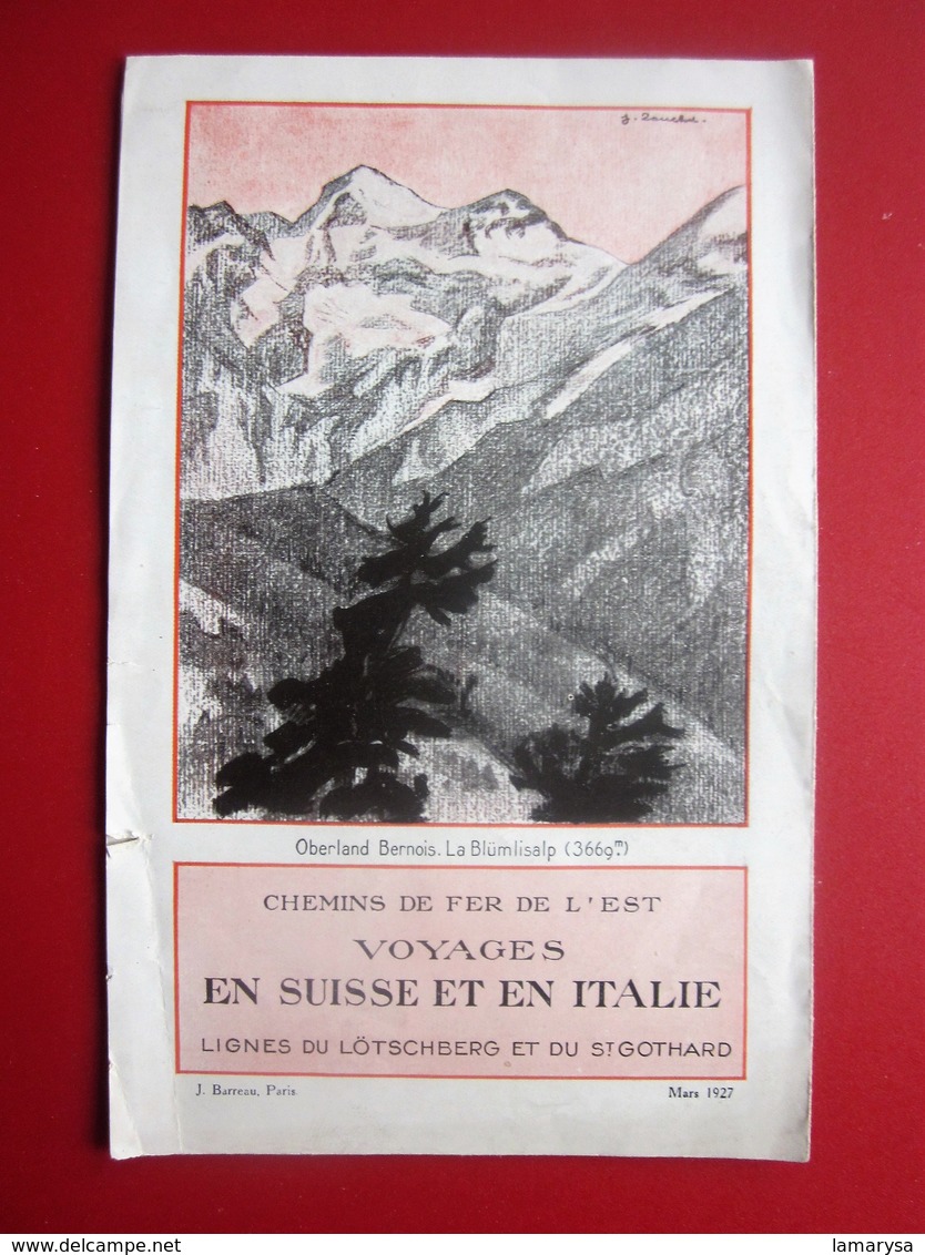 1927 CHEMINS DE FER DE L'EST SUISSE ITALIE Plans De Réseaux-Schéma De Ligne-Dépliant Touristique-OLD Tourist Brochure - Europe