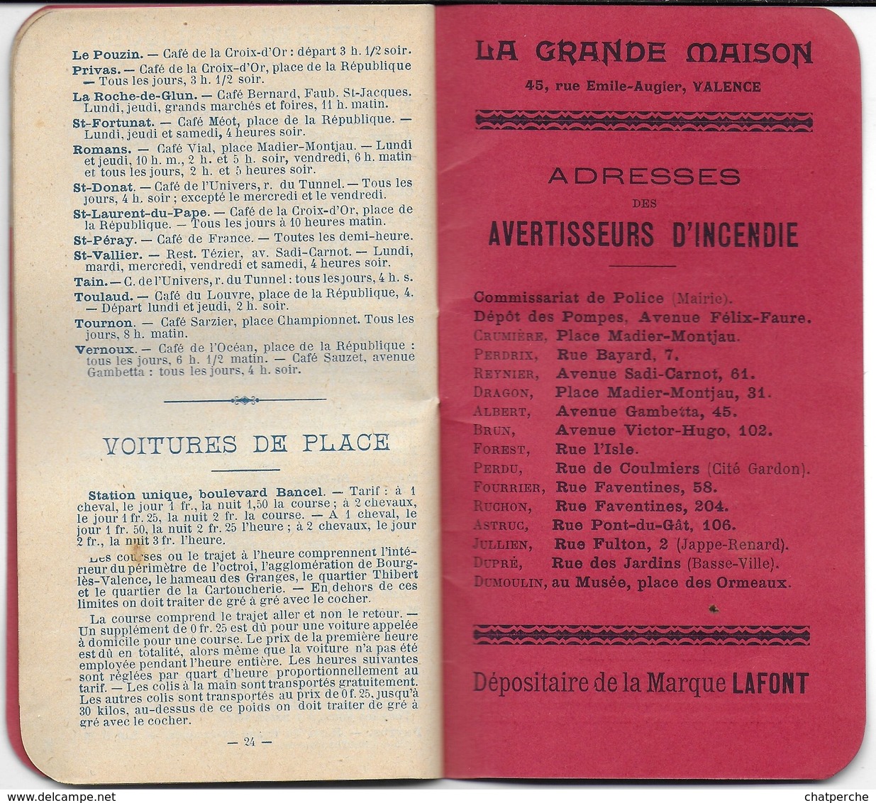 HORAIRE RÉPERTOIRE  SERVICE HIVER 1913-14 A DATER 10 OCTOBRE  GRANDE MAISON VALENCE 26 DROME CHEMIN DE FER PLM - Europe