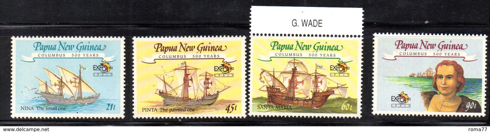 APR1522 - PAPUA NUOVA GUINEA 1992 , Yvert N. 646/649  ***  (2380A) . Colombo - Papua Nuova Guinea