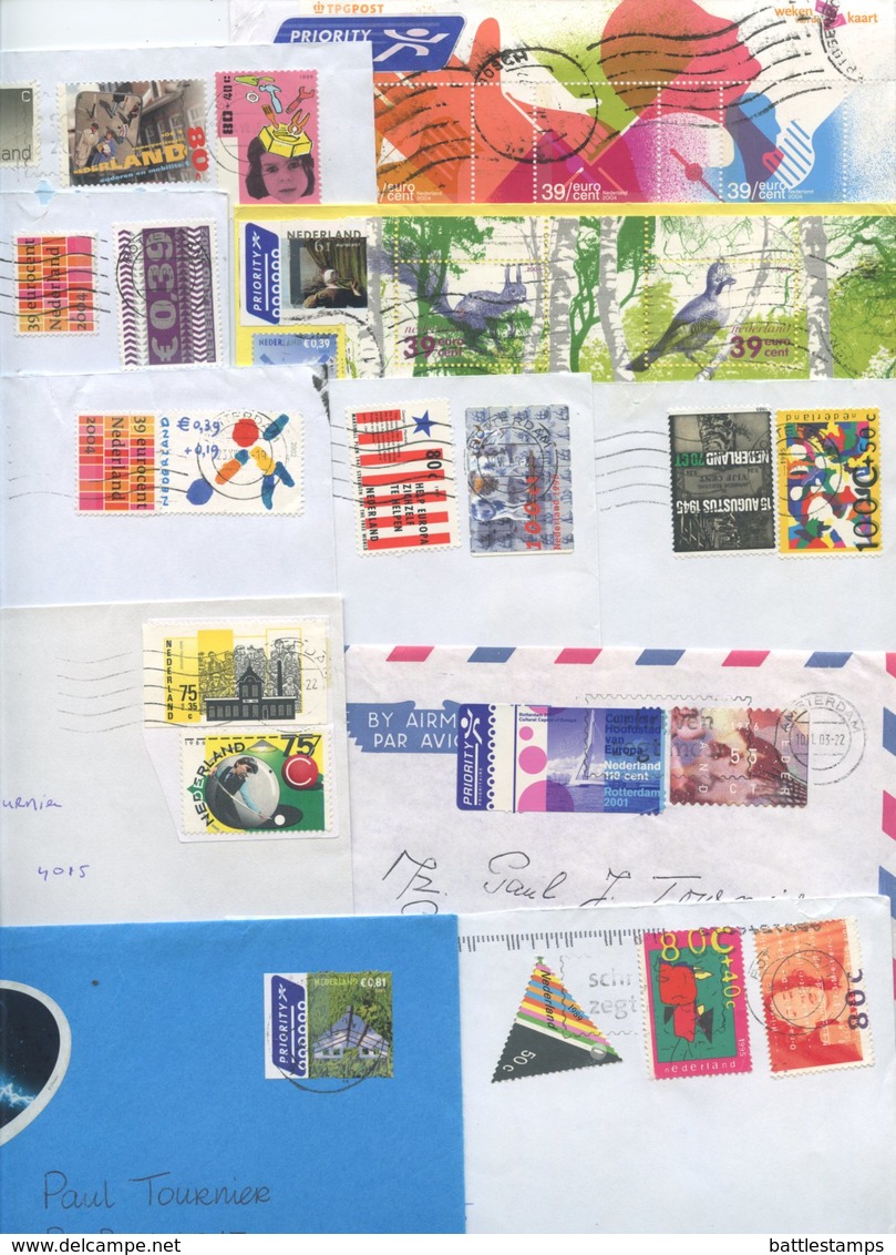 Netherlands 2000‘s 12 Covers To U.S., Mix Of Stamps & Postmarks - Covers & Documents