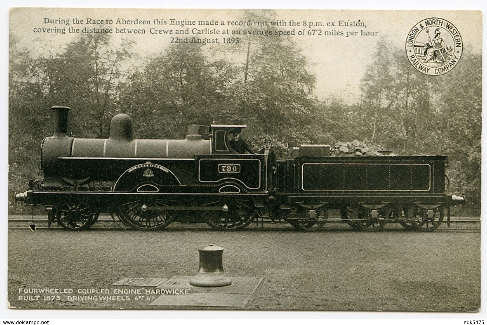 ADVERTISING : LONDON & NORTH WESTERN RAILWAY - HARDWICKE LOCOMOTIVE, FOURWHEELED COUPLED ENGINE - Advertising