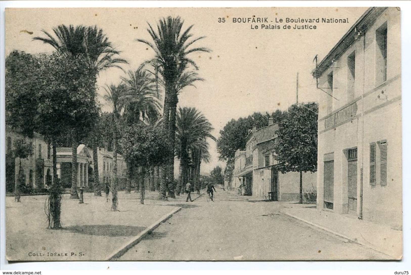 Algérie - BOUFARIK ( Boufarick ) Le Boulevard National Le Palais De Justice - Ecrite En 1929 - Autres & Non Classés