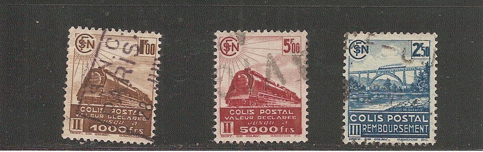 Colis Postaux  N°  : 187B - 188B - 189B    ( Cat. 1 - 1 )    23-06-19 - Used