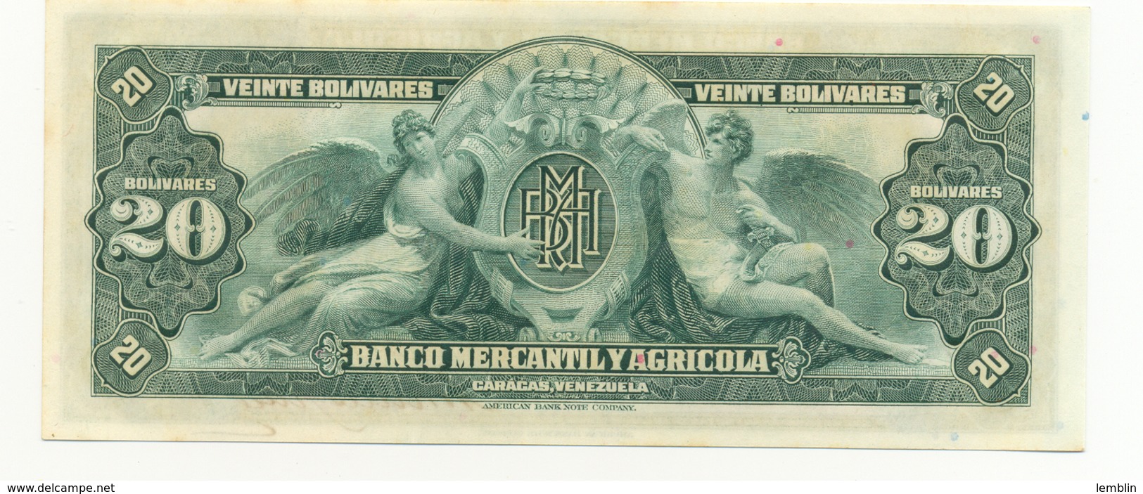 20 BOLIVARS 1929 BANQUE MARCHANDE ET AGRICOLE - Venezuela