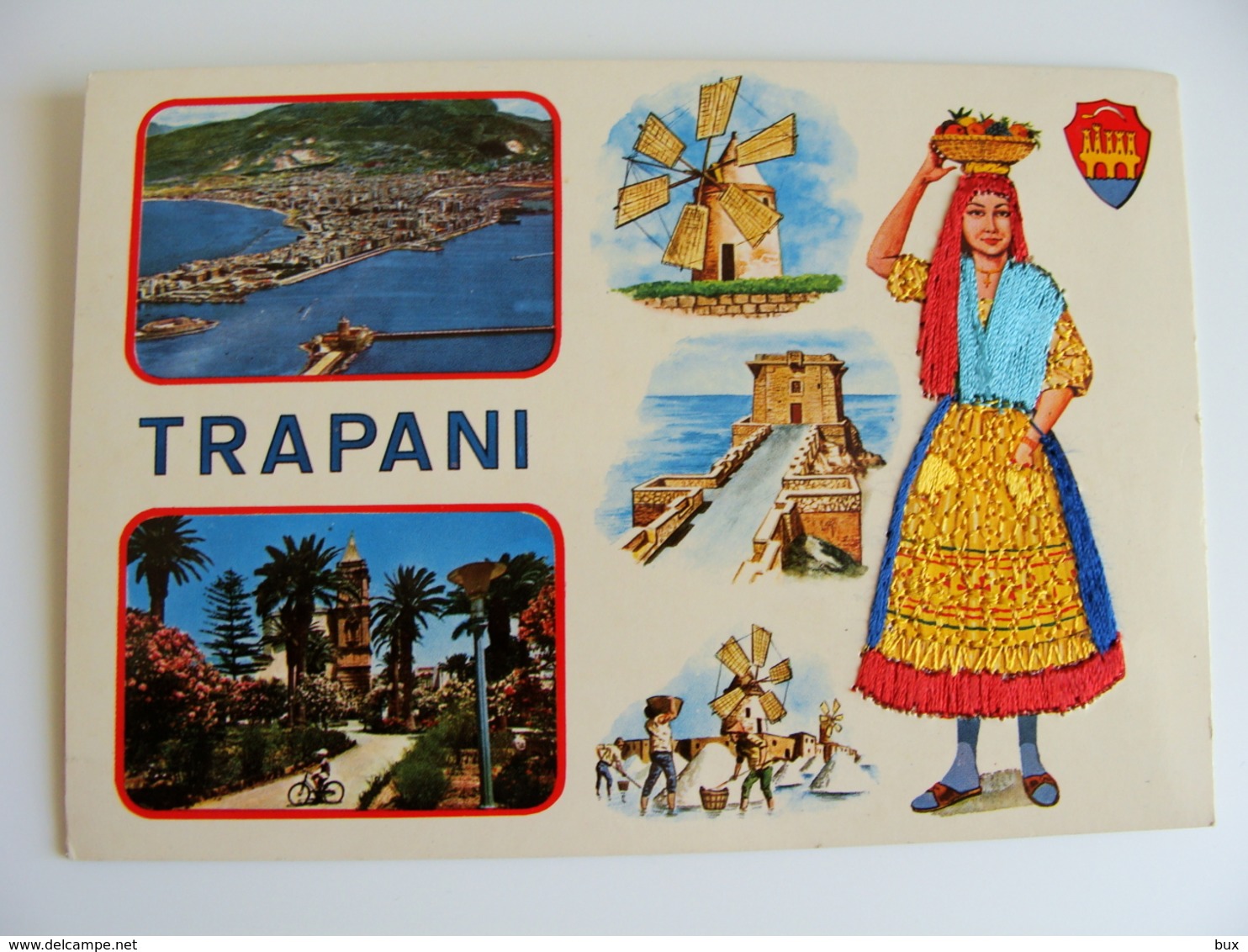 TRAPANI   ED.  TORNATORE MESSINA   SICILIA  COSTUME REGIONALE  BRODEE POSTAL  SIGNED  BORDADA    RICAMATA IN TESSUTO - Ricamate