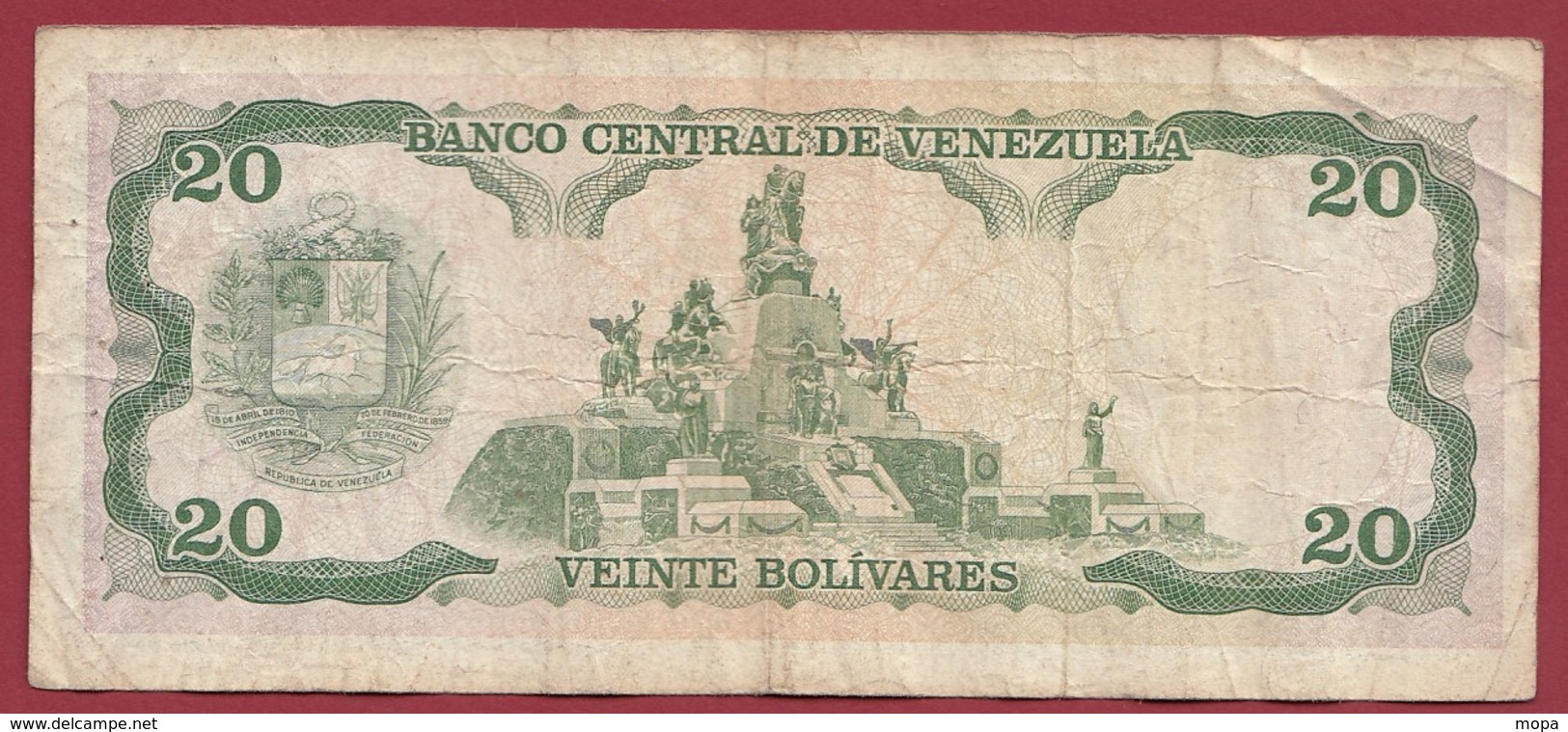 Venezuela 20 Bolivares Du 05/06/1995 Dans L 'état - Venezuela