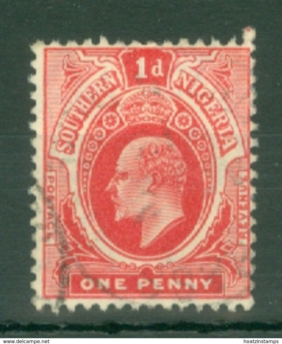 Southern Nigeria: 1907/11   Edward    SG34ab    1d   Carmine-red [Head Die A, Die II] Used - Nigeria (...-1960)