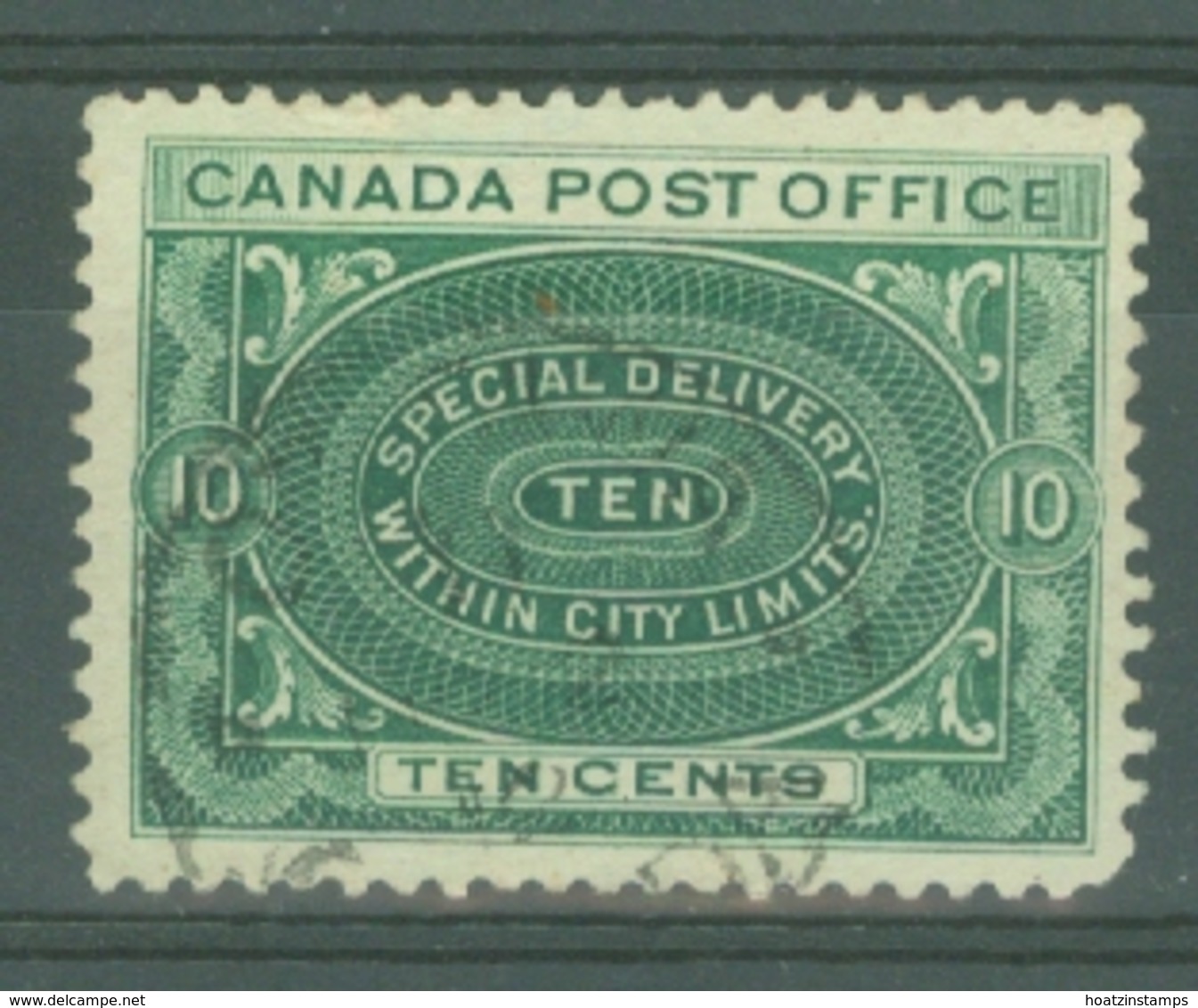 Canada: 1898/1920   Special Delivery    SG S1    10c  Blue-green  Used - Correo Urgente