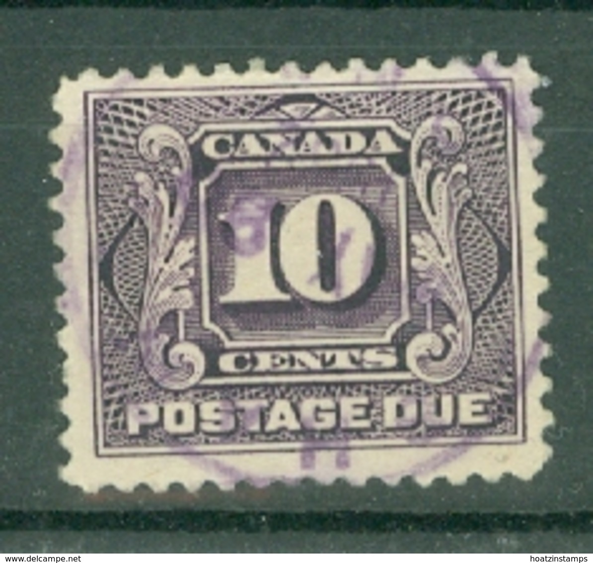 Canada: 1906/28   Postage Due    SG D8    10c   Violet      Used - Port Dû (Taxe)
