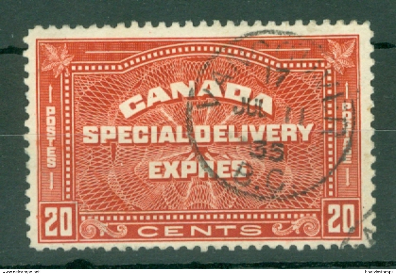 Canada: 1932   Special Delivery     SG S7    20c   Used - Special Delivery