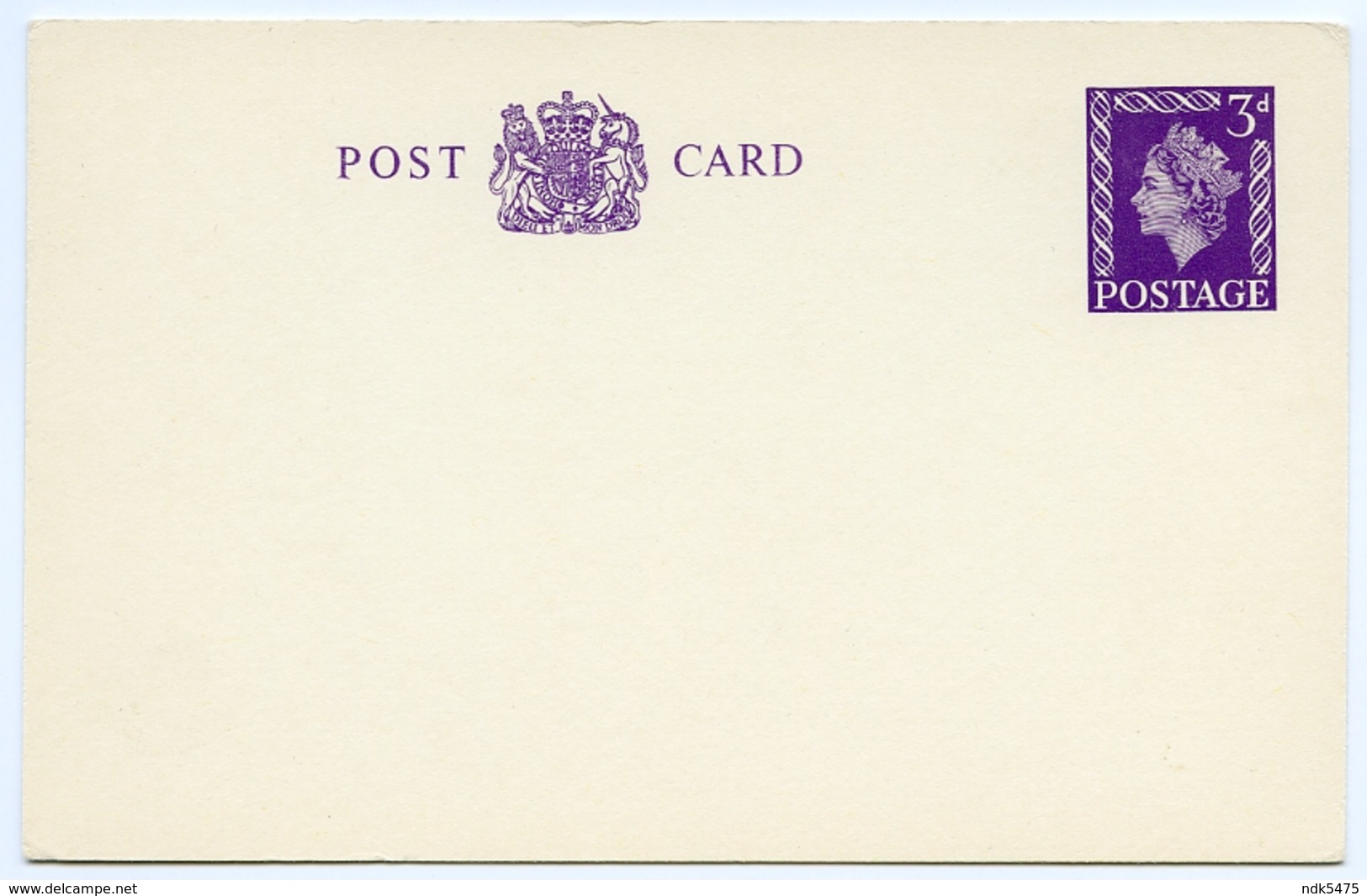 QUEEN ELIZABETH II : PRE-PRINTED POSTAL STATIONERY : POST CARD 3d - Covers & Documents