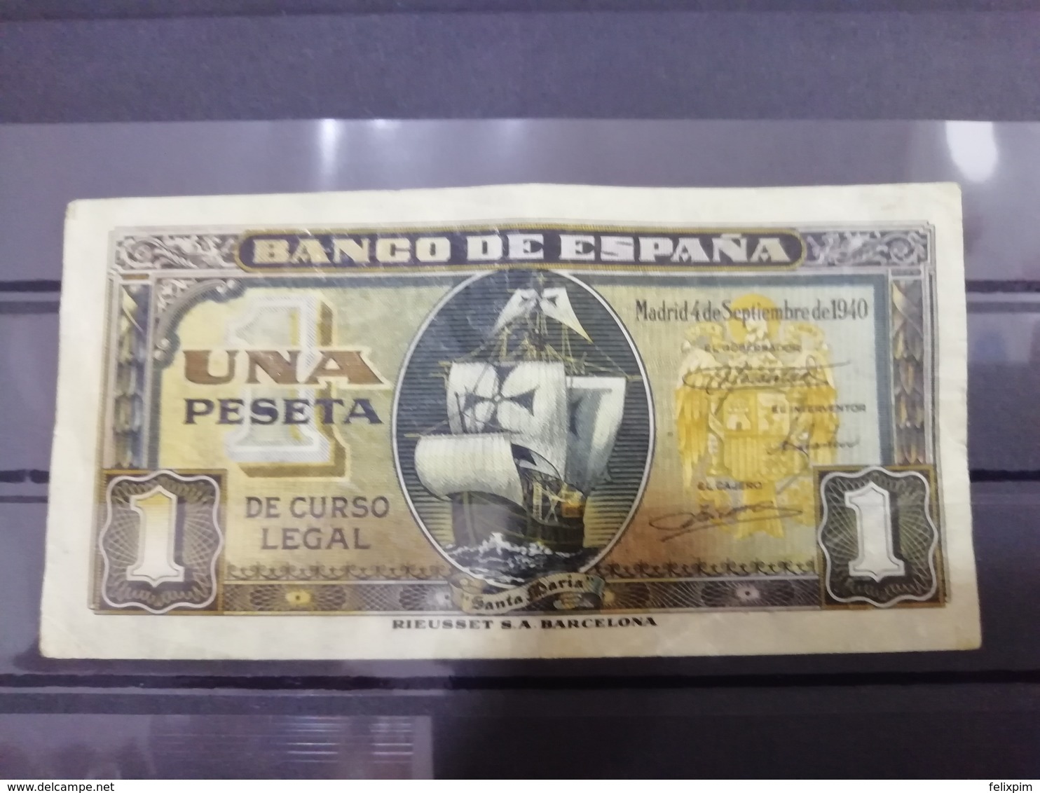 UNA PESETA DE 1940 SERIE-B - 1-2 Pesetas