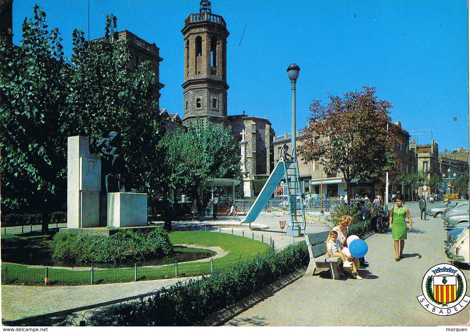 33216. Postal SABADELL (Barcelona) 1973. Rodillo Especial Tendido Subterraneo FERROCARRIL - Cartas & Documentos