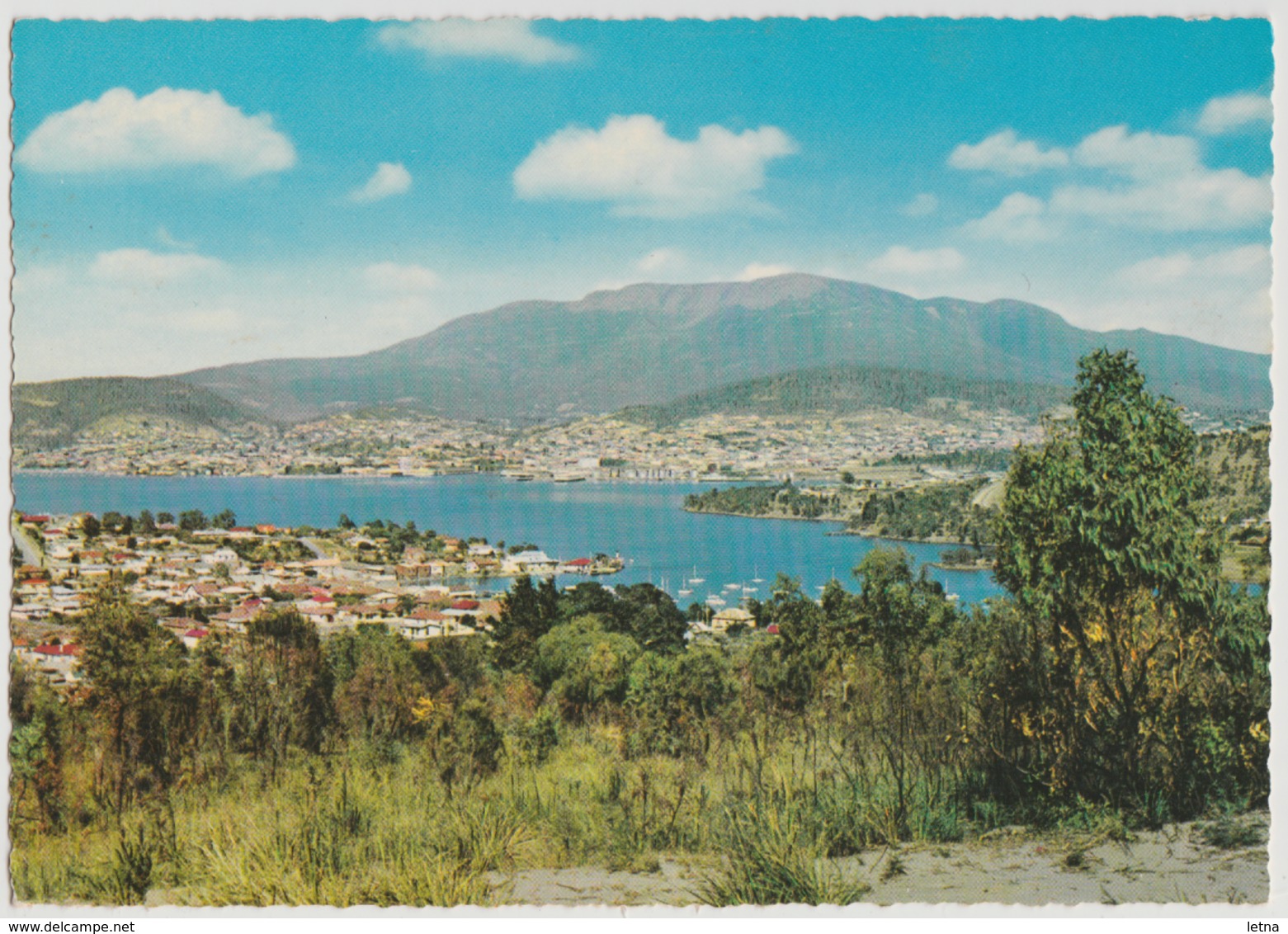 Australia TASMANIA Panorama Bellerive & HOBART Engelander Kruger 798/11 Postcard C1960s - Hobart