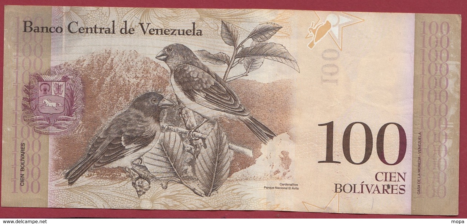 Venezuela 100 Bolivares Du 23/06/2015 Dans L 'état - Venezuela