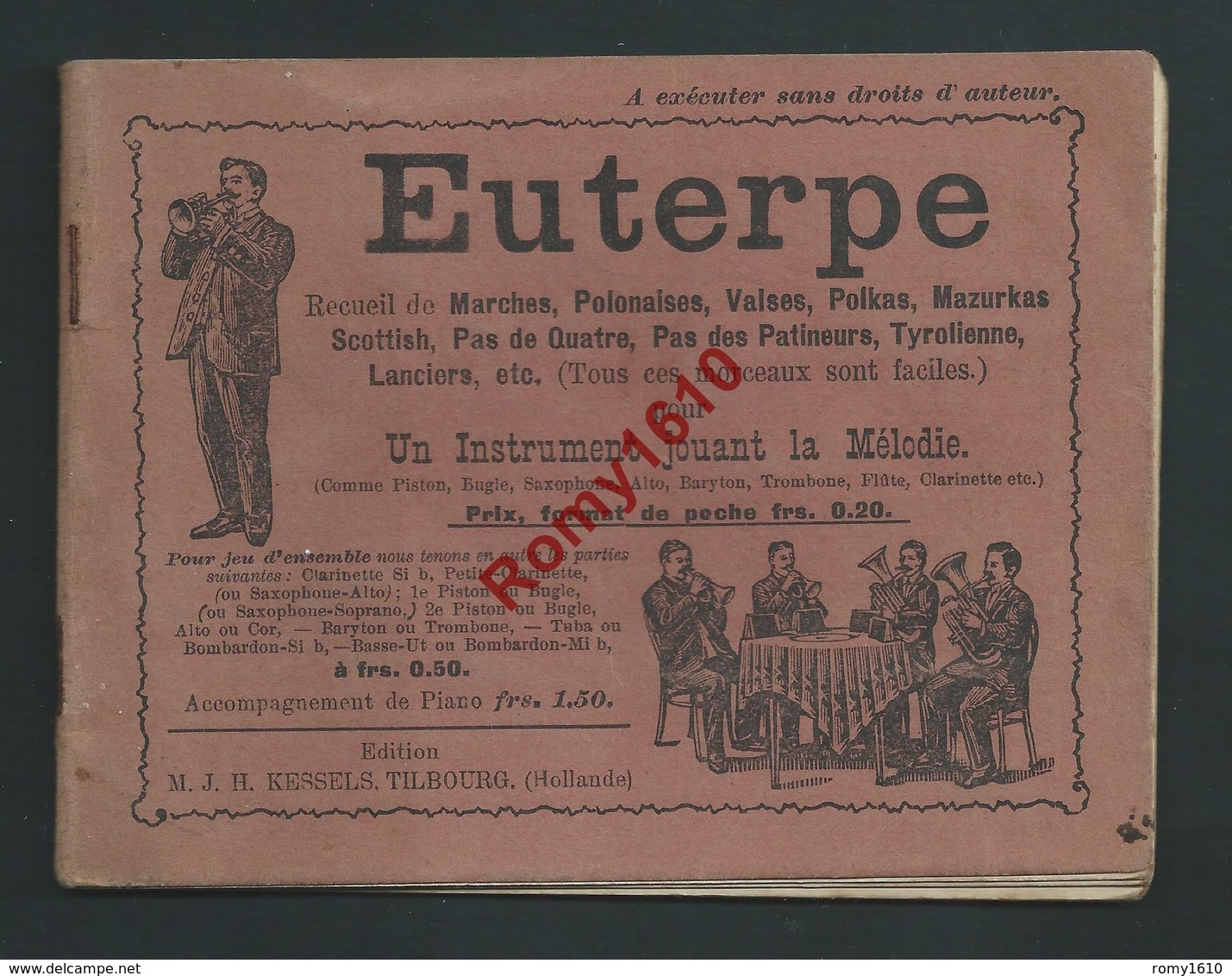 Partitions De Musique. EUTERPE. Recueil De Marches, Polonaises, Valses, Polka... Joliment Illustré. 33 Pages. 6 Scans - Partitions Musicales Anciennes