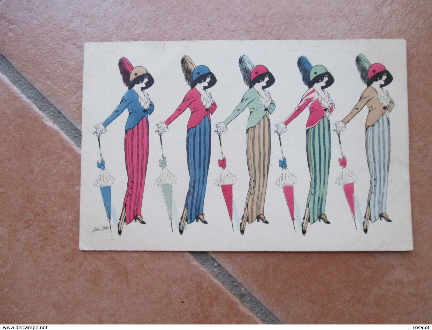 PARIS Ed.B.G.Moda Illustratore SAGER Donne Woman Ombrellino - Altri & Non Classificati