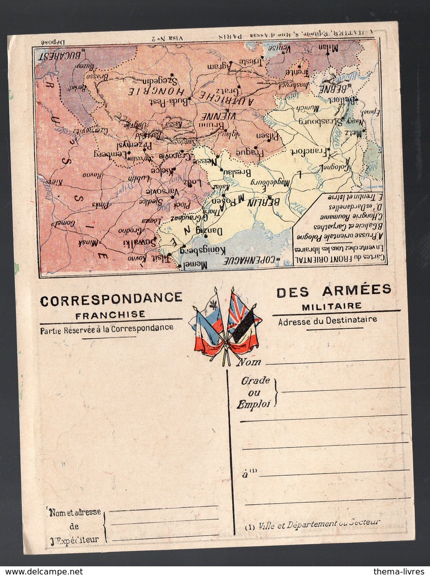 Carte De FRANCHISE MILITAIRE  Avec Carte Du Front Oriental (PPP10979) - Covers & Documents