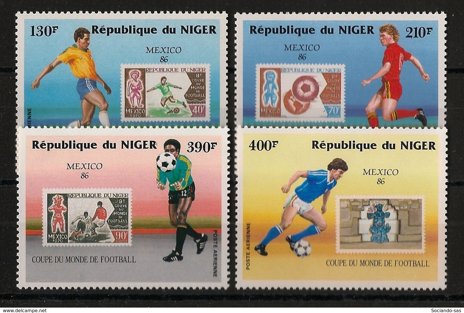 Niger - 1986 - Poste Aérienne PA N°Yv. 349 à 352 - Football World Cup / Mexico 86 - Neuf Luxe ** / MNH / Postfrisch - Niger (1960-...)