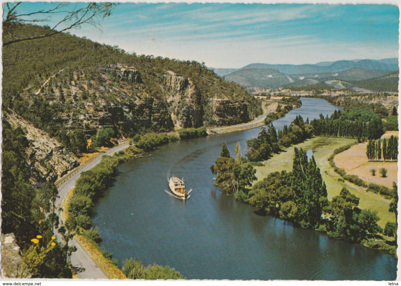 Australia TASMANIA Ferry River NEW NORFOLK Engelander Krüger 798/16 Postcard C1960s - Other & Unclassified