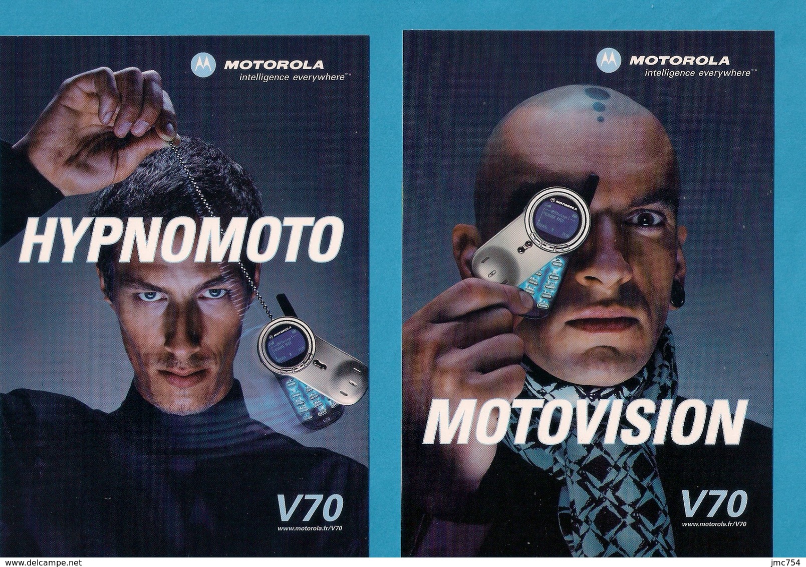2 CPM.    Cart'com.    Motorola V70.     Postcard. - Publicité