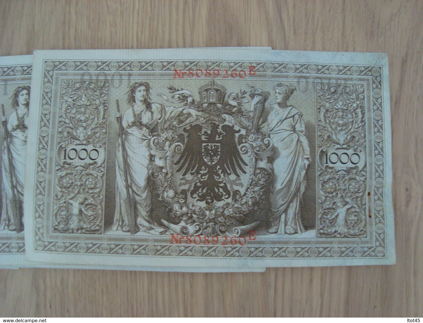 LOT DE 20 BILLETS REICHSBANKNOTE 1000 MARK 1910 N° 8089241E A N° 80892260 - 1000 Mark