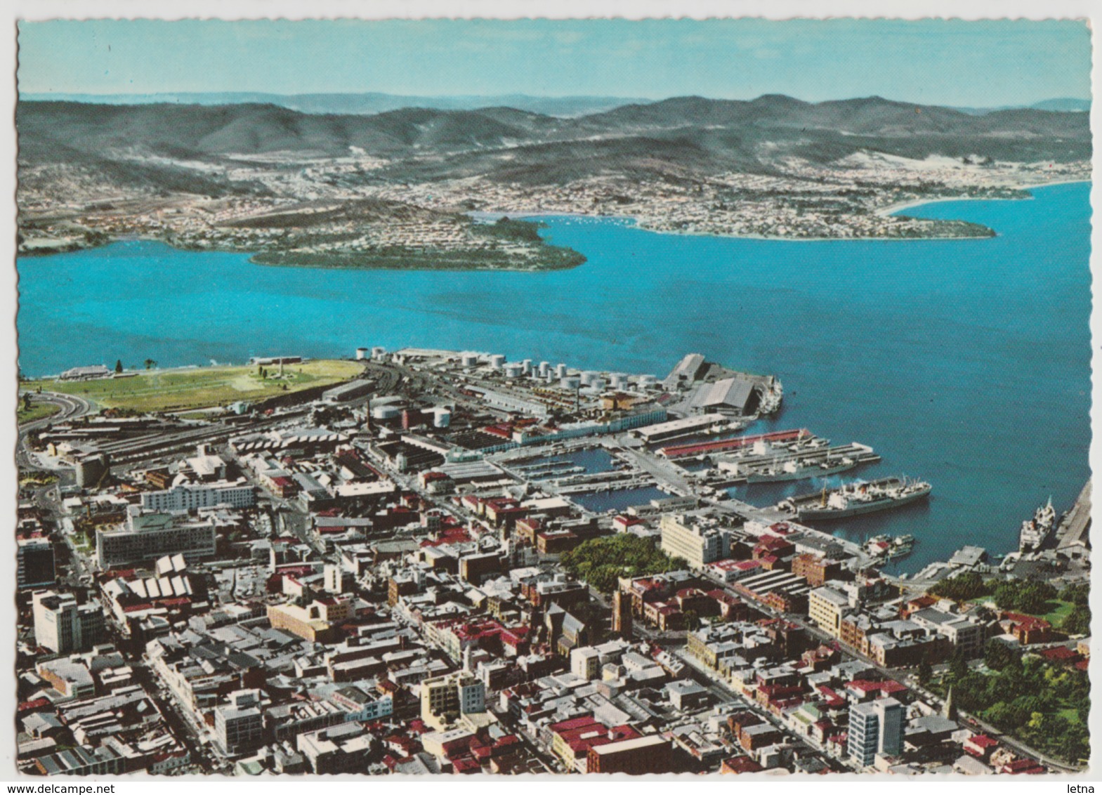 Australia TASMANIA Panorama Wharves Harbour HOBART Engelander Krüger 798/48 Postcard - Hobart