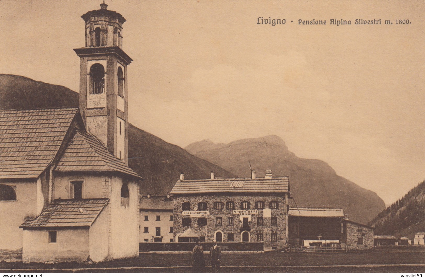 LIVIGNO-SONDRIO-PENSIONE ALPINA=SILVESTRI=CARTOLINA NON VIAGGIATA ANNO 1915-1925 - Sondrio