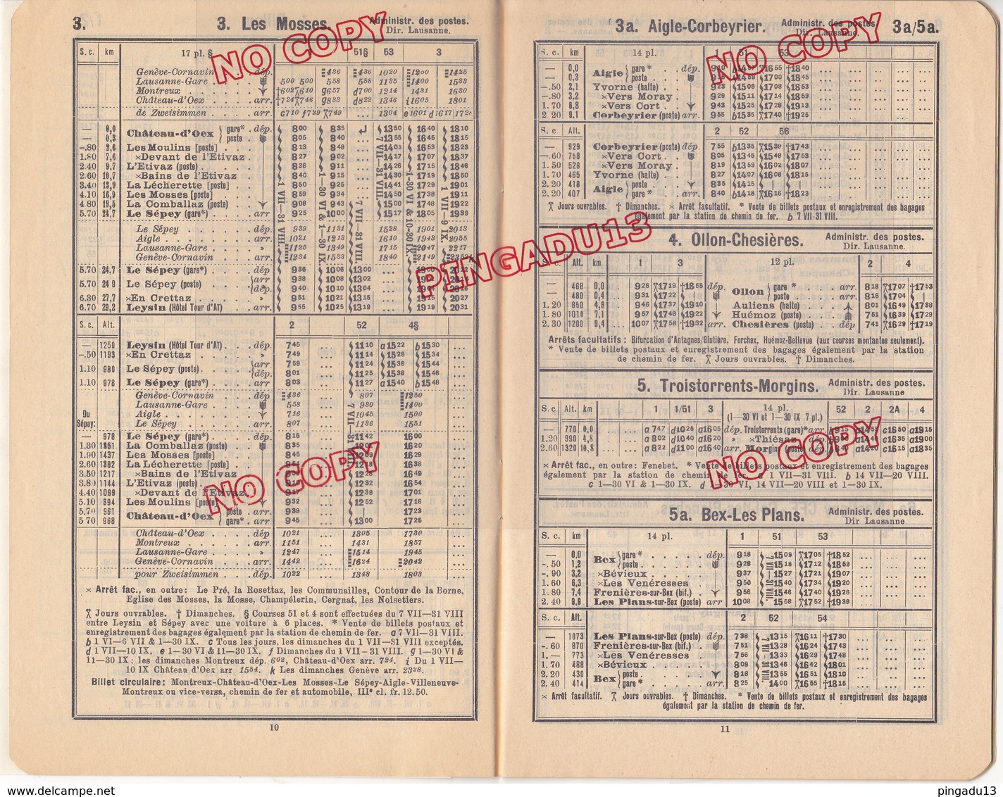 Au Plus Rapide Fascicule Postes Alpestres Suisses 1934 Très Bon état Livret 51 Pages - Europa