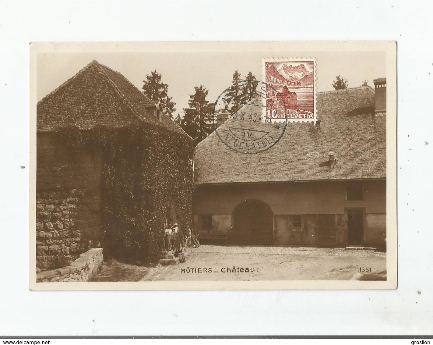 MOTIERS 11351  CARTE PHOTO CHATEAU 1946 - Môtiers 