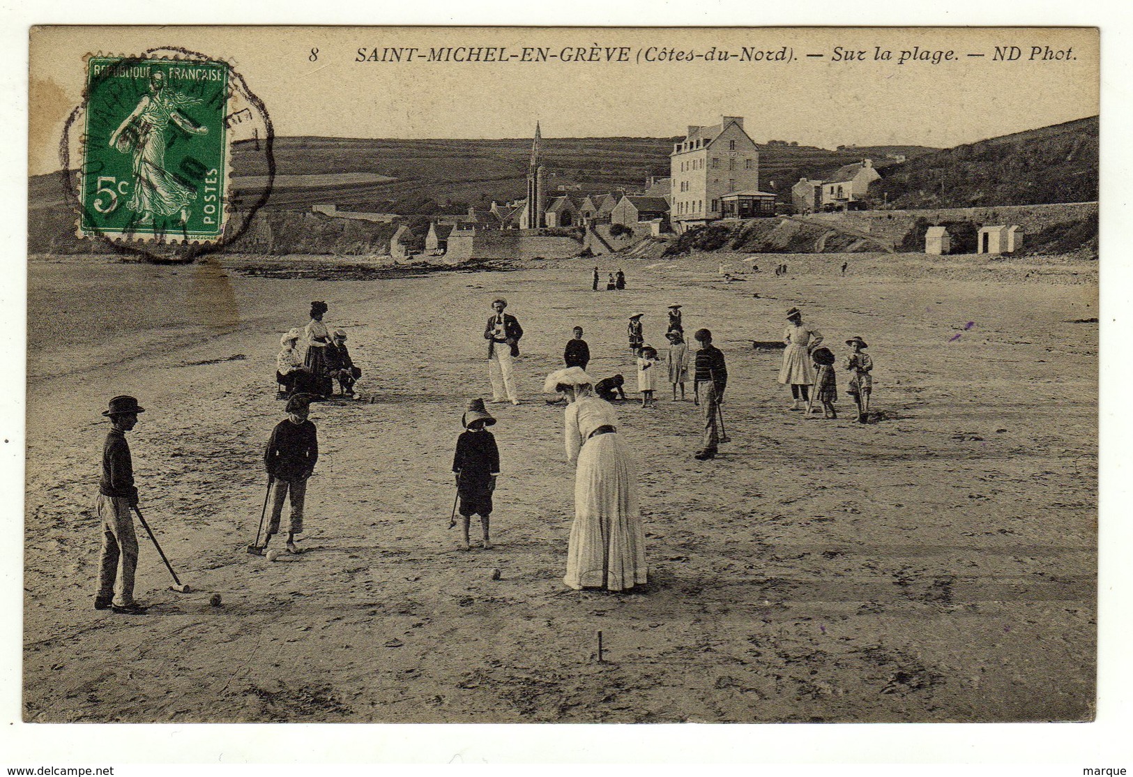 Cpa  N° 8 SAINT MICHEL EN GREVE Sur La Plage - Saint-Michel-en-Grève