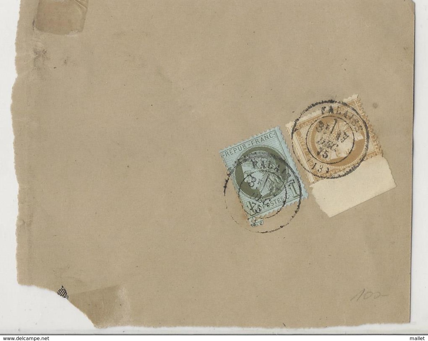 Timbres N°50 Et 55, Avec Cachet à Date Falaise - 1875 - Sur Fragment - Altri & Non Classificati