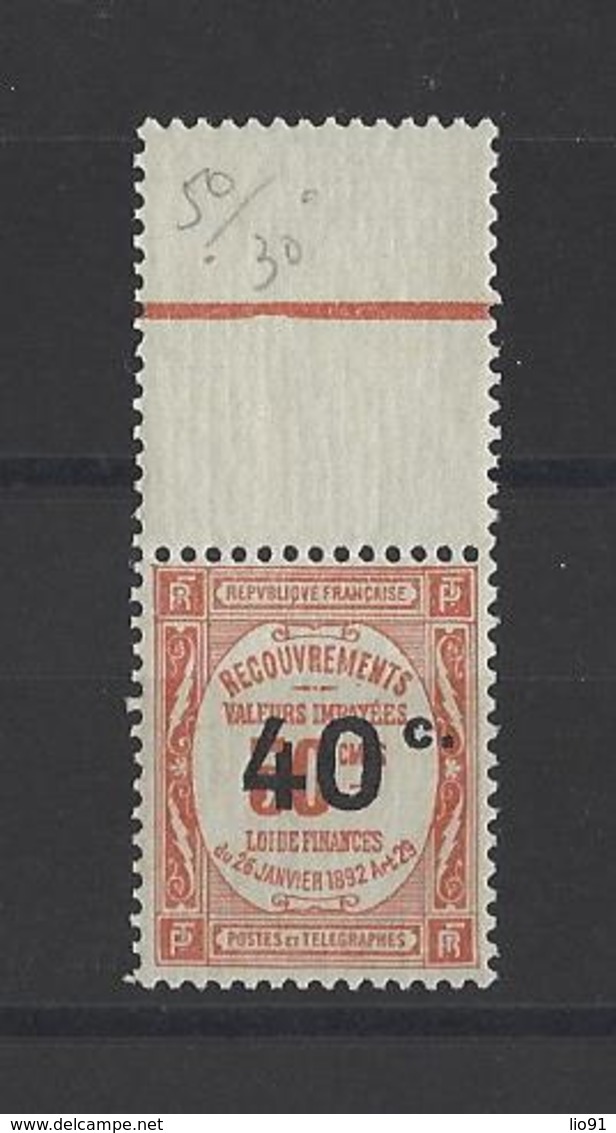 FRANCE.  YT  Timbres Taxe  N° 50   Neuf **  1917 - 1859-1959 Mint/hinged