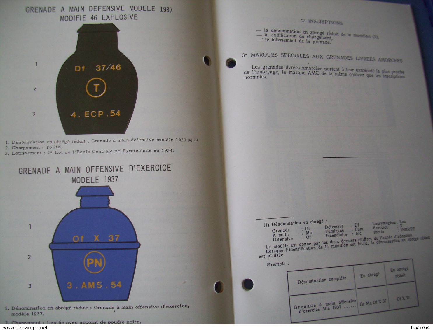 REGLEMENT SUR L'ARMEMENT DE L'INFANTERIE / LES MUNITIONS / LES GRENADES A MAIN / 4 - Documents