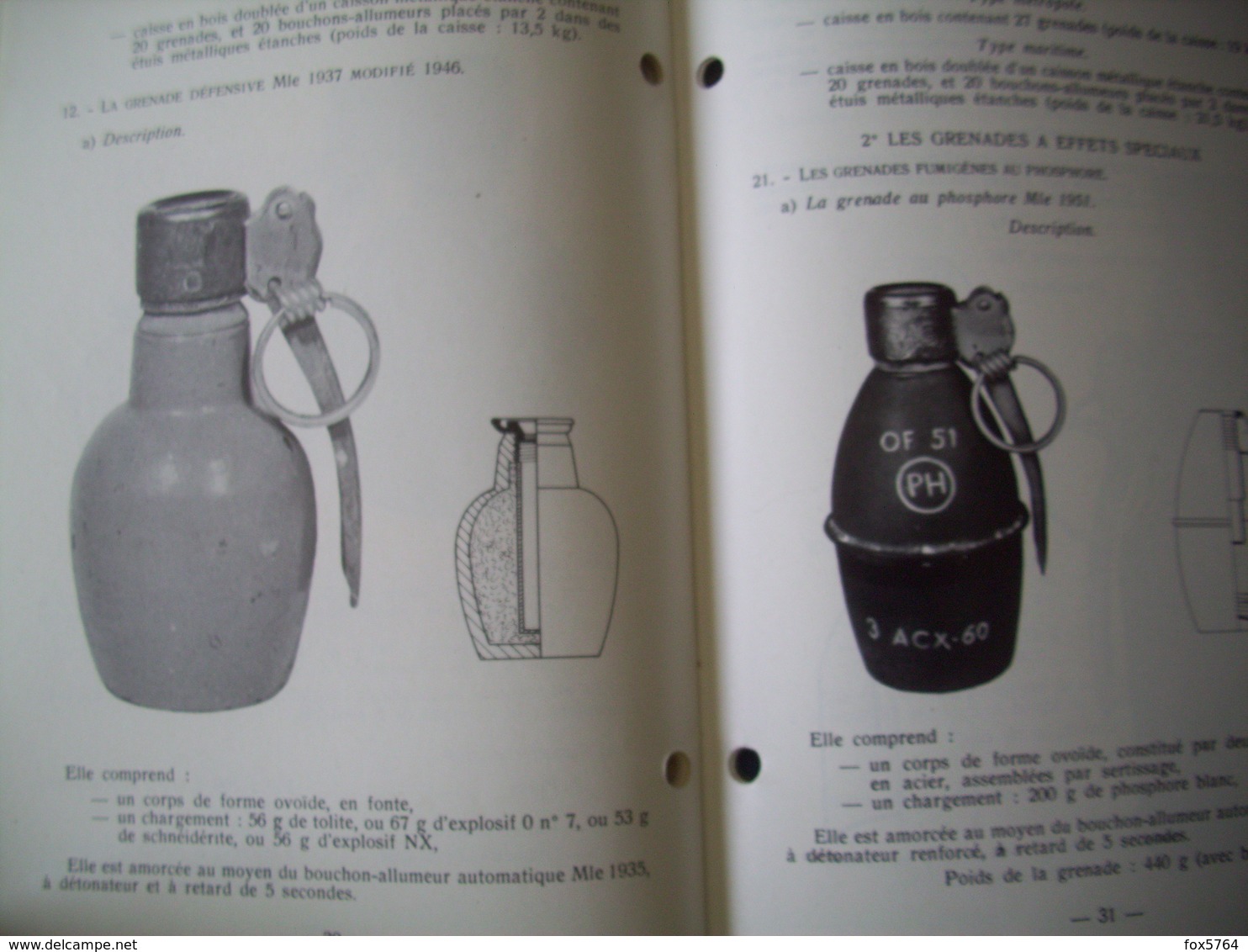 REGLEMENT SUR L'ARMEMENT DE L'INFANTERIE / LES MUNITIONS / LES GRENADES A MAIN / 4