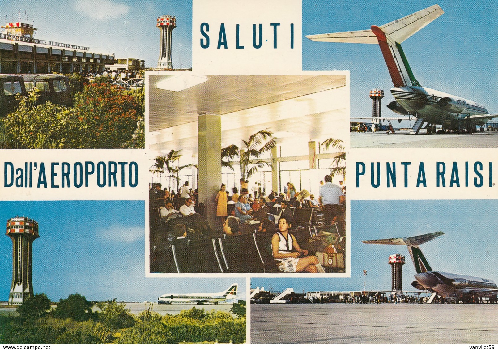 AEROPORTO-AEROPORT-AIRPORT-FLUGHAFEN-PUNTA RAISI-PALERMO-ITALIA-CARTOLINA VERA FOTOGRAFIA-NON VIAGGIATA - Aerodromes