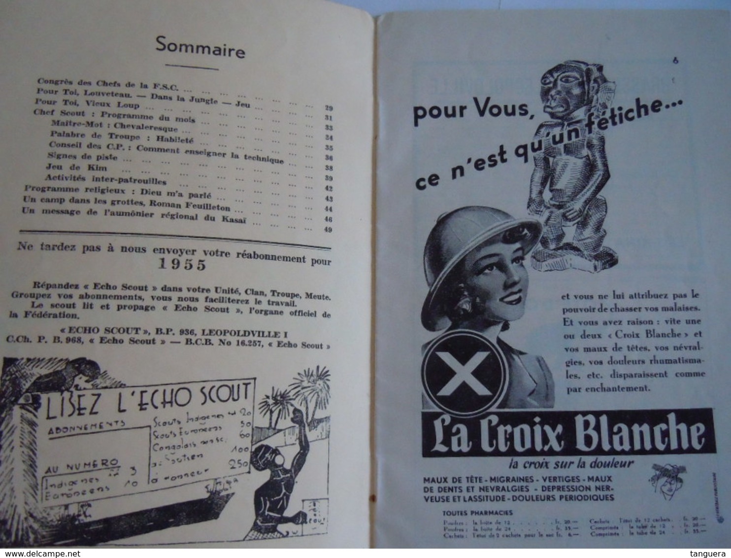 ECHO SCOUT N° 2 1955 Organe Officiel De La F.E.C.C.B. Scoutisme En Congo Belge 24 Pages - Other & Unclassified